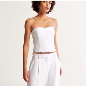 Abercrombie & Fitch White Strapless Corset Top